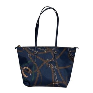 Polo Ralph Lauren Blue Tote with Chain Print